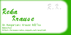 reka krause business card